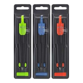 Körző, fém, heggyel, FABER-CASTELL, zöld