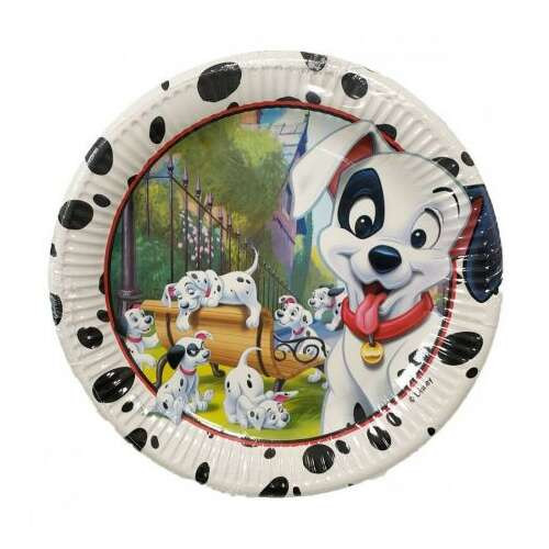 Disney 101 Dalmatians, Kiskutya Papírtányér 8 db-os 23 cm *