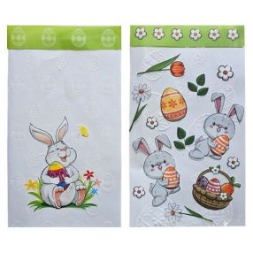   Húsvéti zacskó, zöld-fehér, üres, kétféle változat, 20x35cm