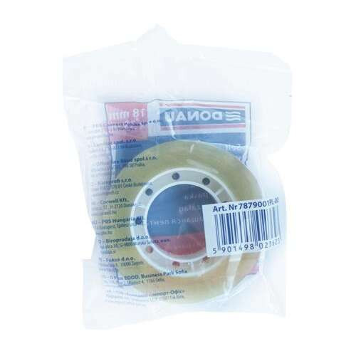 Ragasztószalag, 18 mm x 33 m, DONAU, átlátszó