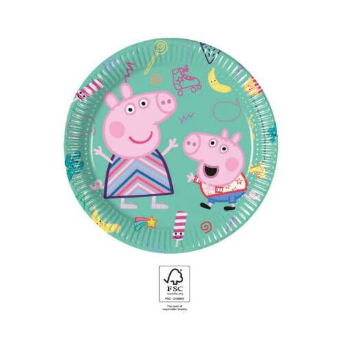 Peppa Pig Messy Play, Peppa malac papírtányér 8 db-os 20 cm FSC