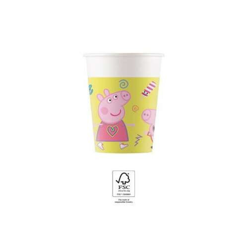 Peppa Pig Messy Play, Peppa malac papír pohár 8 db-os 200 ml FSC