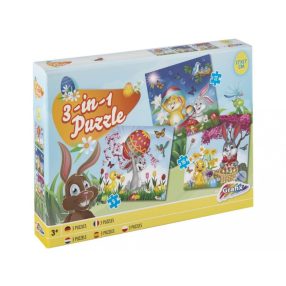   Húsvéti kirakó, puzzle, 9-12-16 db-os (17x17cm), 3 szett/csomag