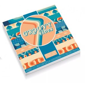   Mintás papírok, lapok, 15x15cm, 100 g, 10 minta, 30 lap/cs, tavaszi-nyári, Groovy Vibes