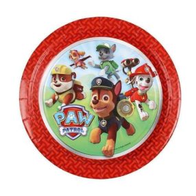 Mancs Őrjárat Color Paws papírtányér 8 db-os 18 cm