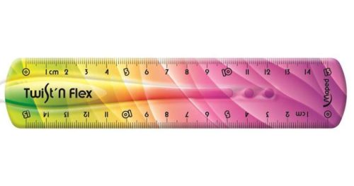 Vonalzó, műanyag, 15 cm, MAPED "Twist'n Flex Decor"