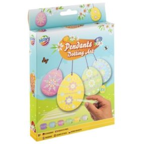   Húsvéti színezhető, dekorálható tojásformák, 8 előrajzolt, tojás alakú lap, festék, pöttyöző csövek