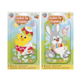   Húsvéti matricás mozaikkép készítő szett, 25x14,5cm, 2 féle (csibe vagy nyuszi)