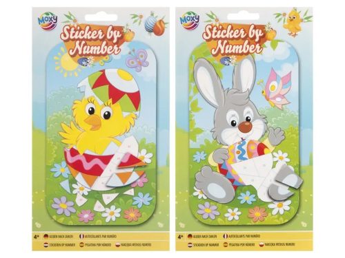 Húsvéti matricás mozaikkép készítő szett, 25x14,5cm, 2 féle (csibe vagy nyuszi)