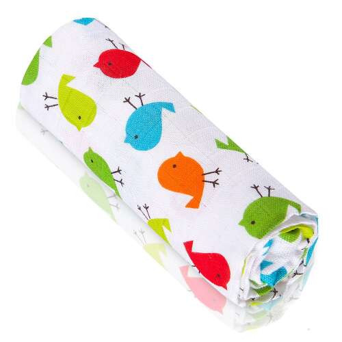 Nagy BIO Bambusz törölköző, Prémium minőség - Madarak 120x120 cm