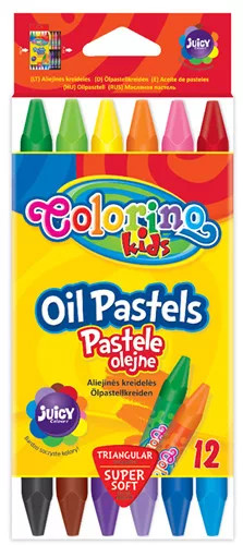 Olajpasztell kréta készlet, 12 db-os, Colorino, háromszög test