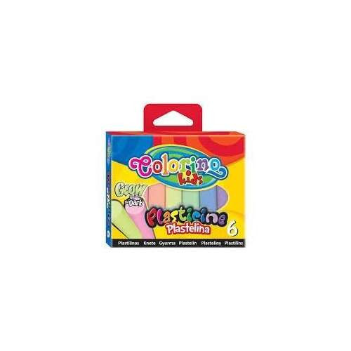 Színes gyurmakészlet, 6 db-os, GLOW (fluoreszkáló), Colorino