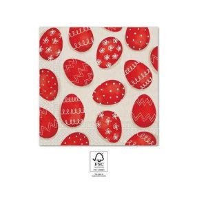 Húsvét Red Eggs szalvéta 20 db-os 33x33 cm FSC