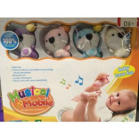 BabyBruin Zenélő forgó kiságy fölé Plüss mackók