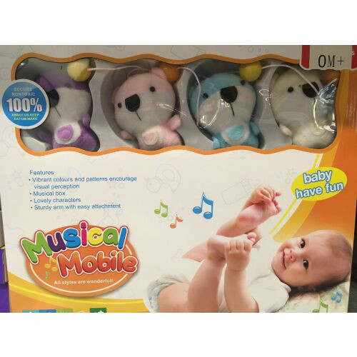 BabyBruin Zenélő forgó kiságy fölé Plüss mackók