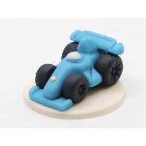 Kék versenyautó közepes kézműves marcipán figura, 35g