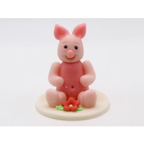 Malac virággal közepes kézműves marcipán figura, 35g