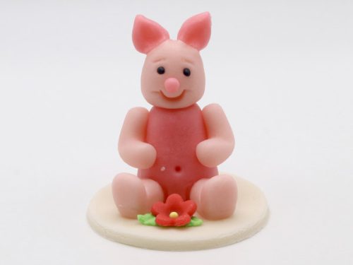 Malac virággal közepes kézműves marcipán figura, 35g