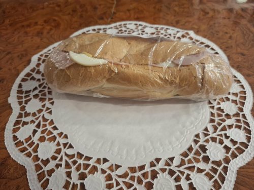 Sonkás-főtt tojásos bagett, 1 db