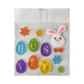 Ablakzselé nyuszi és tojások 20x25 cm