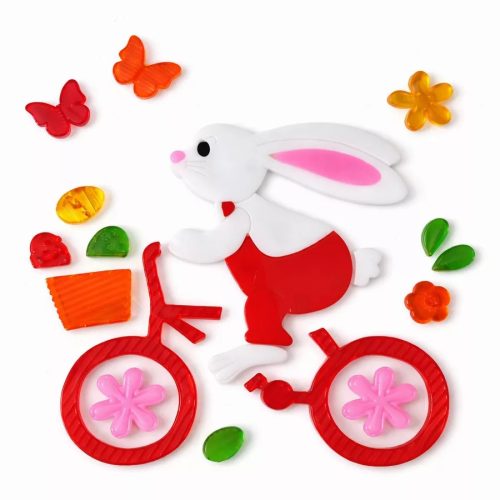 Ablakzselé nyúl bicajon 20x25 cm