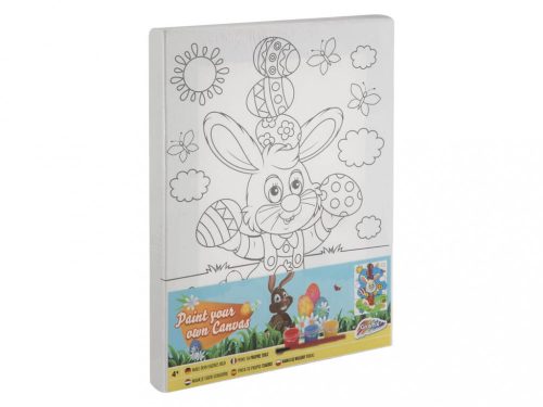 Festő szett gyerekeknek (vászon, festék, ecset), 20x15cm, húsvéti