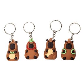 Kapibara kulcstartó, műanyag, 4x2,5cm, 4 féle, 1 db