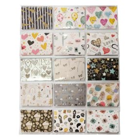   Ajándékkísérő kártya 9,5x6,5cm, vegyes, többféle változat, 1 db