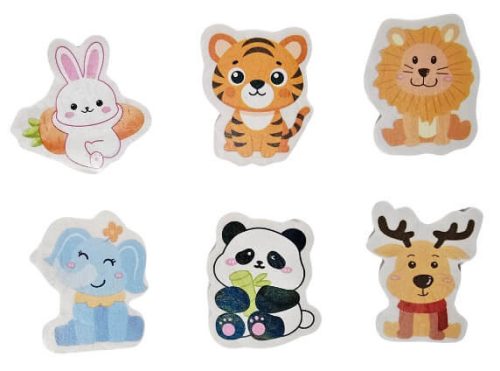 Radír állatkák, kb. 3x4 cm, 6 féle változat