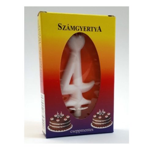 Számgyertya 4 - fehér