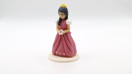 Pink királylány nagy kézműves marcipán figura, 55g