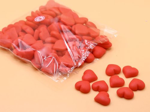 Miniszív, apró díszítő marcipán elem, 1 db 